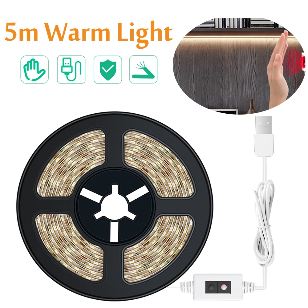 1 м/2 м/5 м USB Беспроводная ручная развертка PIR датчик движения светильник шкафа