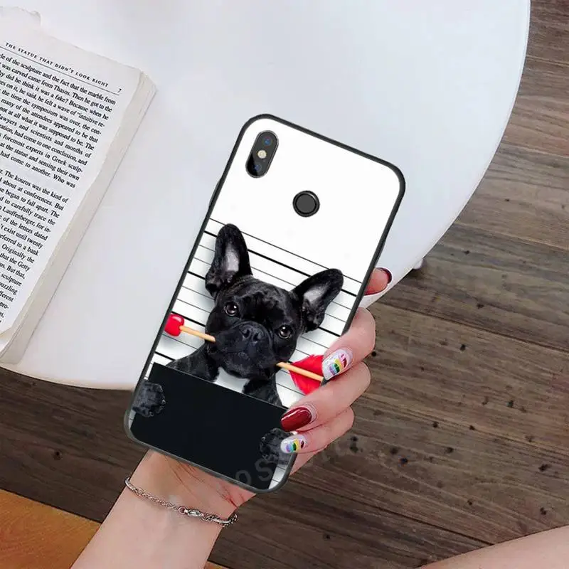 

Funny French Bulldog cute Phone Case For Xiaomi Redmi note 7 8 9 t max3 s 10 pro lite Luxury brand shell funda coque