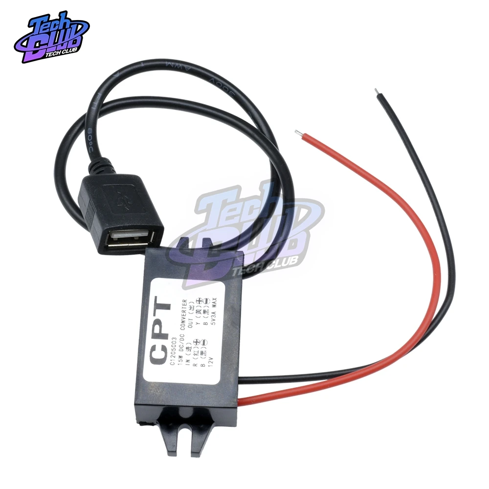 DC-DC 12V To 5V преобразователь 3A 15W двойной USB понижающий блок питания для автомобиля
