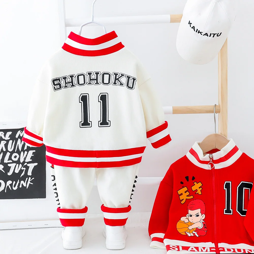 Комплект одежды для мальчиков кофта на молнии + штаны с надписью спортивный