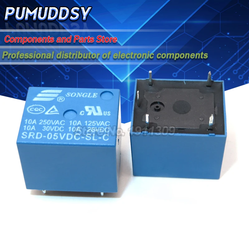 5 шт. реле SRD-05VDC-SL-C SRD-05VDC-SL SRD-05VDC SRD-05V 5PINS постоянный ток 5В высокое качество |