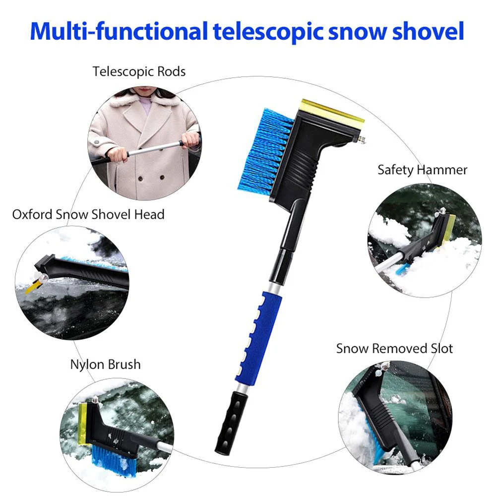 

Multi-Purpose Automobile Snow Shoveling Deicer Retractable Winter Defrosting Brush Deicing Snow Removal Tool Accessories