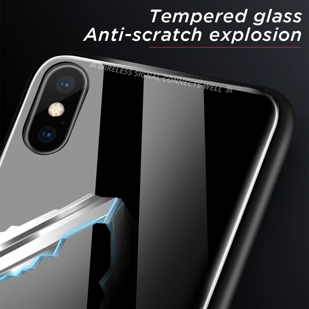 Роскошный черный красный чехол из закаленного стекла для iPhone 6 6s 7 8 Plus XS Max XR X 10