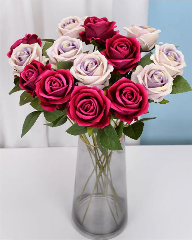 

11Pcs 50/51CM Rose Artificial Flowers Bouquet Silk Rose Fake Flowers for Home Decor Wedding Bridal Flowers Party Decoration