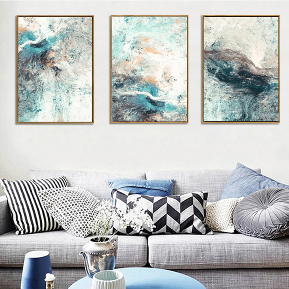 Без рамы абстрактная картина холст гостиная спальня постер настенное украшение