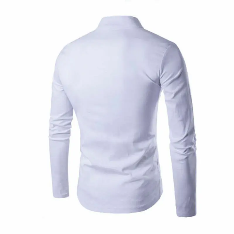 Мужской костюм Тан в китайском стиле Повседневная рубашка с воротником