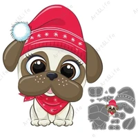 new metal cutting dies christmas cute dog baby 4 13 card stencils for diy scrapbooking album paper card cut mould embossing