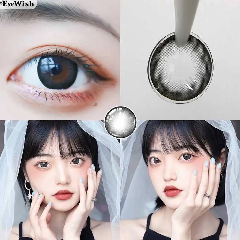 

EYEWISH-2pcs/pair Natural Contact Lenses 10 Tone Series Comestic Colored Lenses for Eyes Myopia Color Lens Eyes Yearly Use