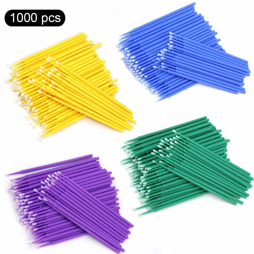 

500/1000pcs/Lot Disposable Micro Brushes Lash Cotton Swab Makeup Eyelashes Extension Individual Lashes Applicators Mascara Brush