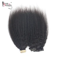 kinky straight tape in human hair extensions seamless pu skin weft hand tied tape in adhesive invisible bundles weft ever beauty