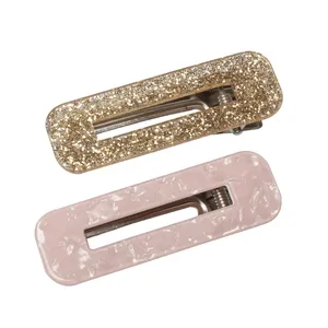 Заколки для волос женские прямоугольные с леопардовым принтом, блестящие, шпильки геометрической формы, 2 шт.