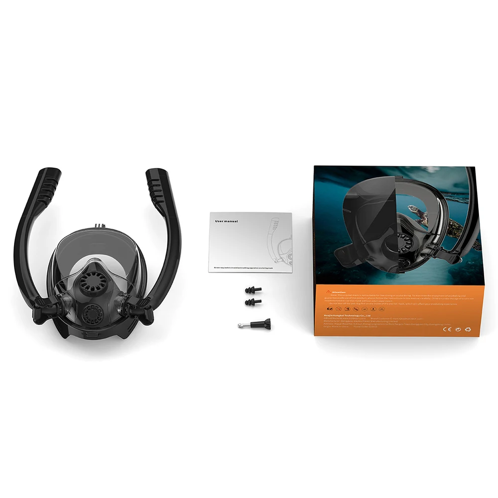 

2019 New Double Breath Tube Swimming Mask Full Face Snorkel Mask Anti-Fog Women Men Kids Swimming Snorkel Diving Equipment