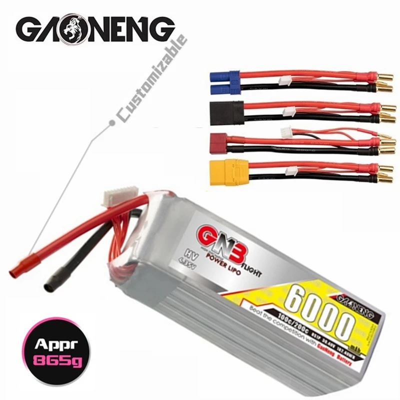 

Литий-полимерный аккумулятор Gaoneng GNB 8S, 6000 мАч, 30,4 в, c/c, с разъемом XT60 XT90 T для FPV дрона, радиоуправляемого вертолета, автомобиля, лодки, БПЛА, за...
