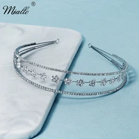 miallo fashion rhinestone headbands for women hairbands hair accessories silver color wedding crown bridal hair jewelry gift