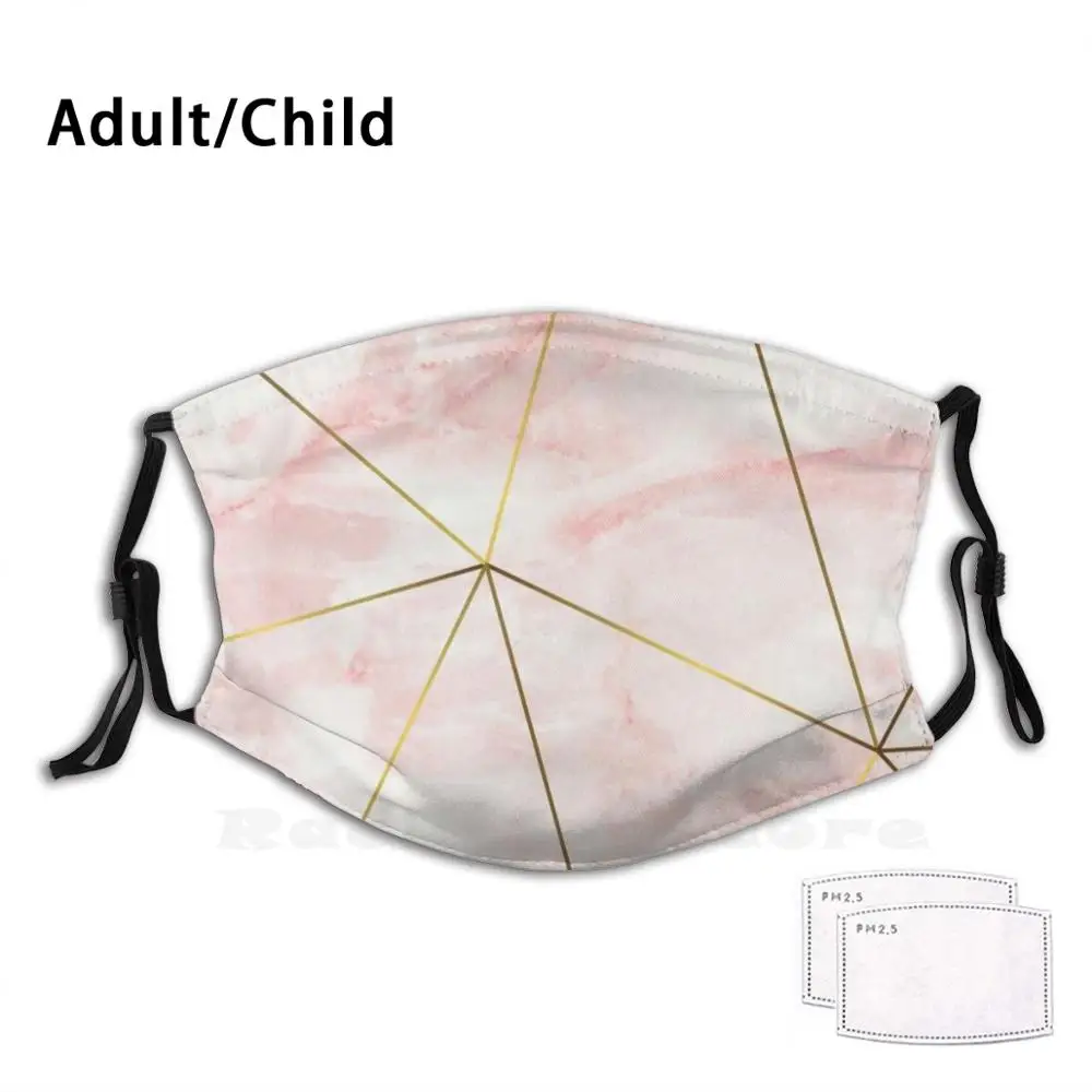 

Розовая мраморная Золотая Геометрическая маска с забавным принтом многоразовая фильтр Pm2.3233 маска для лица розовый мрамор Золотая фольга з...