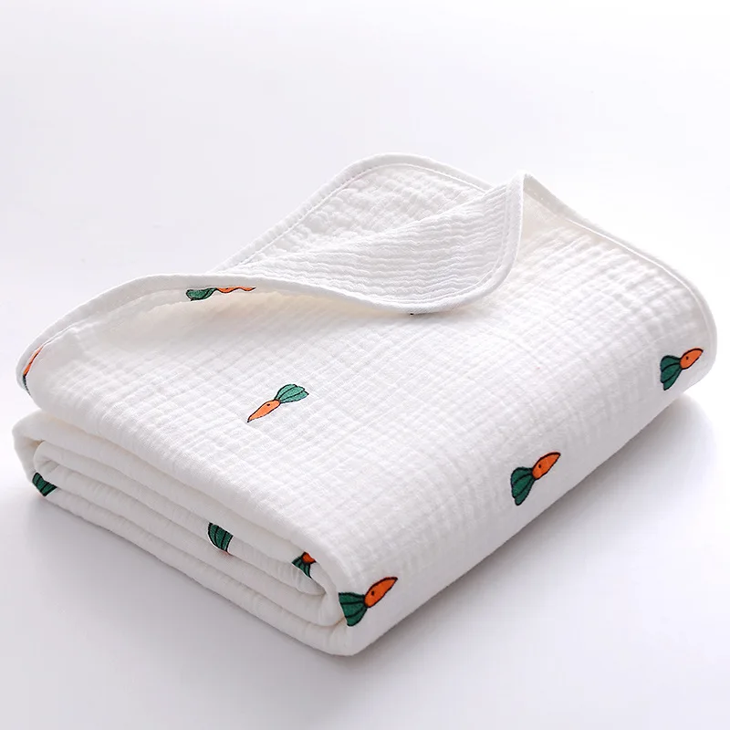 Soft Four-Layer Cotton Yarn Newborn Baby Swaddle Blanket Quilt Bath Towel 105 x 105 cm 4 Colors
