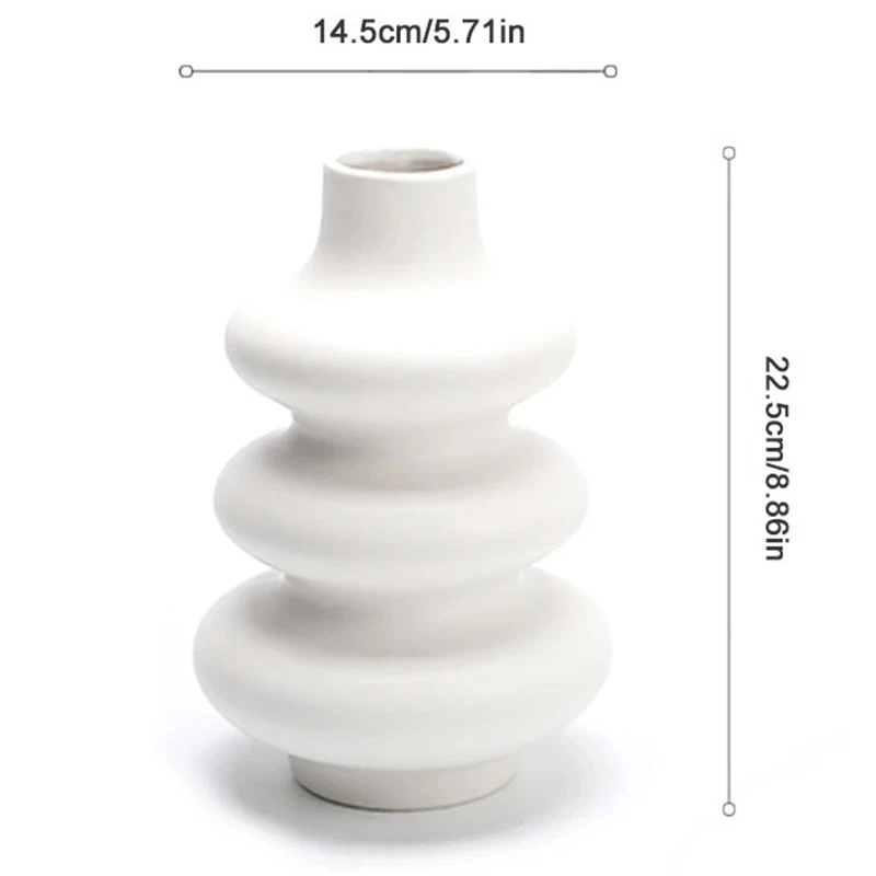 

Nordic White Vegetarian Ceramics Desktop Vases Ornaments Office Desktop Flower Arrangement Container Home Decoration