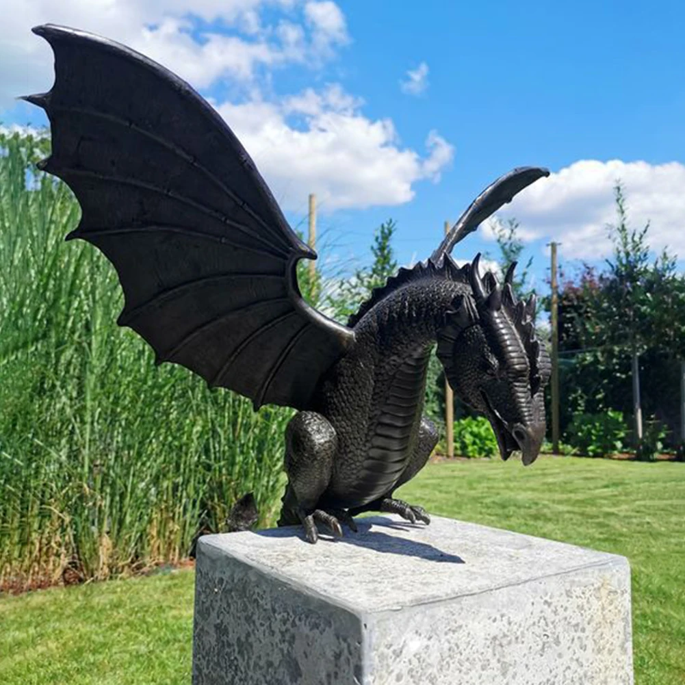 

Resin Water Spray Fire Breathing Waterscape Dragon Sculpture Home Jardin Art Sculpture Decoration garden decoration outdoor