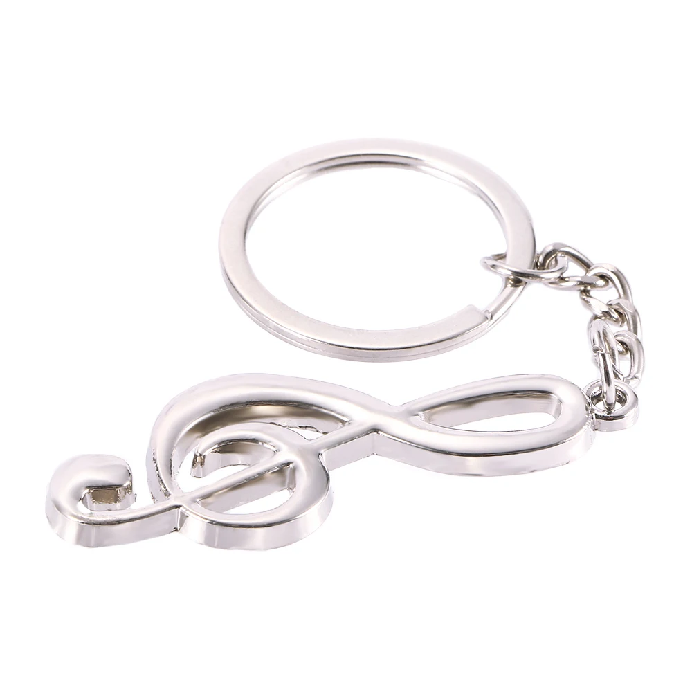 

1Pcs Key Chain Key Ring Silver Color Plated Musical Note Keychain For Car Metal Music Symbol Key Chains Creative Gifts