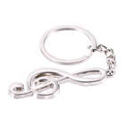 Брелок для ключей с серебристым покрытием, металлический автомобильный музыкальный символ, креативный подарок, 1 шт.