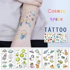 Временные тату-Стикеры серии Cosmic Space для детей, поддельные тату-Стикеры для лица, татуировки для рук, для мальчиков и девочек, для малышей