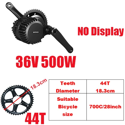 Bafang BBS02 500 Вт 36В тормозной комплект для электрического велосипеда 8fun середине приводной двигатель BBS02B преобразователя для электрического велосипеда с сертификатом ce комплект e-велосипед двигатель с Дисплей - Цвет: 36V500W44TNOdisplay