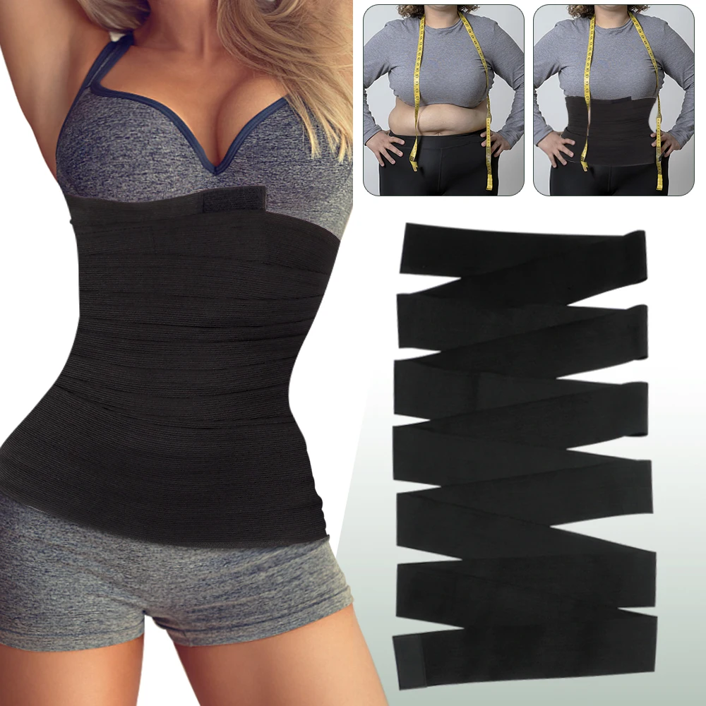 

Waist Trainer Shaperwear Belt Free SizeTummy Wrap Belt Resistance Bands Women Men Sweat Slimming Belt Wraps Weight Loss