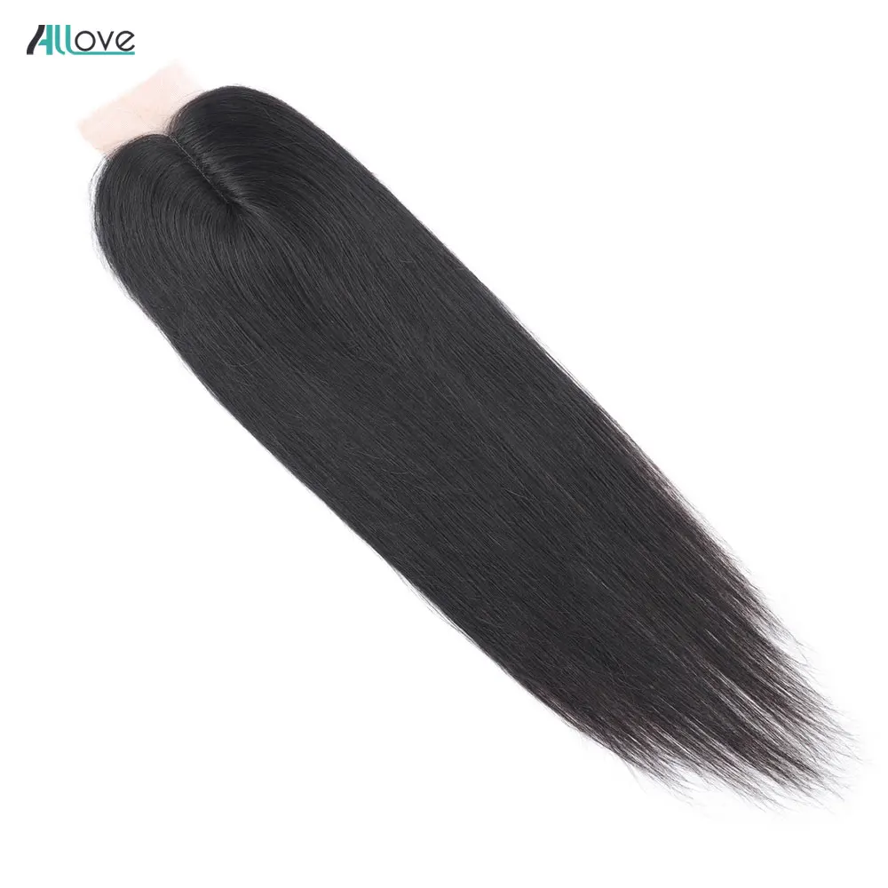 Allove 2X4 глубокая волна Кружева Закрытие Remy бразильские волосы закрытие 1 шт |