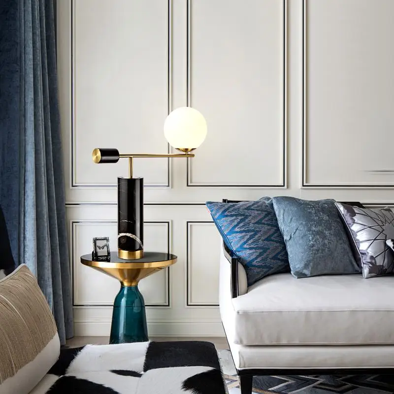 Рычаг Настольная лампа с мраморной подставкой Nordic творческая личность Арт Декор