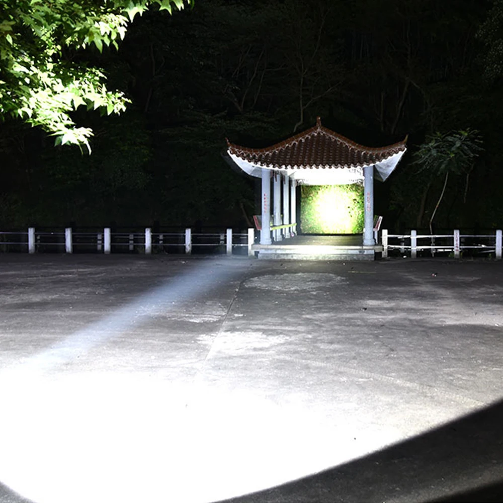 

80000LM Bracket Adjustment LED Torch Ultra- Long Use USB Rechargeable Searchlight Waterproof Flashlight With White/Red Sidelight