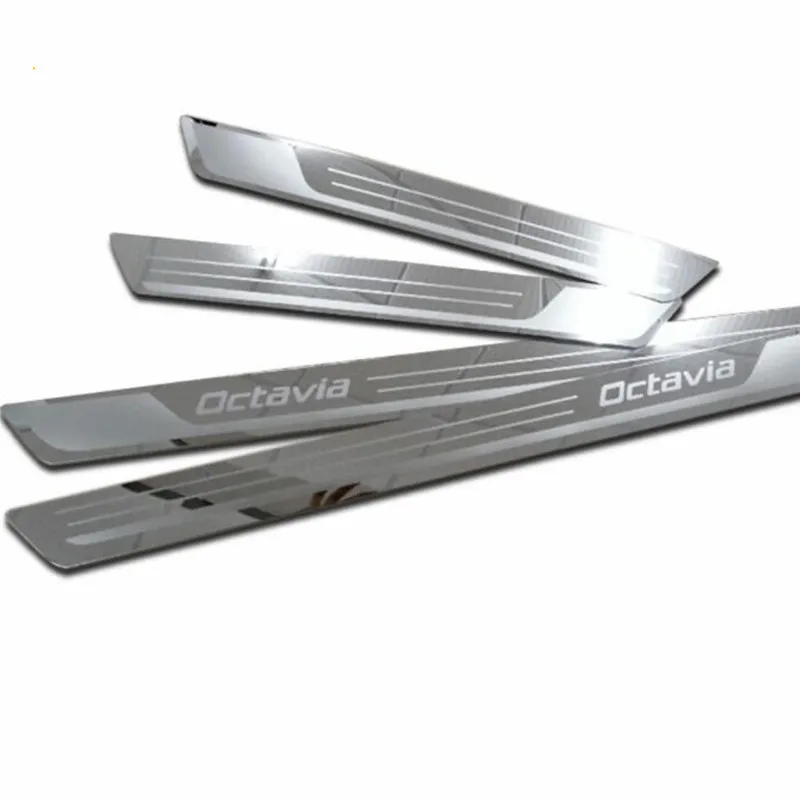 Ультратонкий порог педали из нержавеющей стали для Skoda Octavia A5 A7 A9 2007