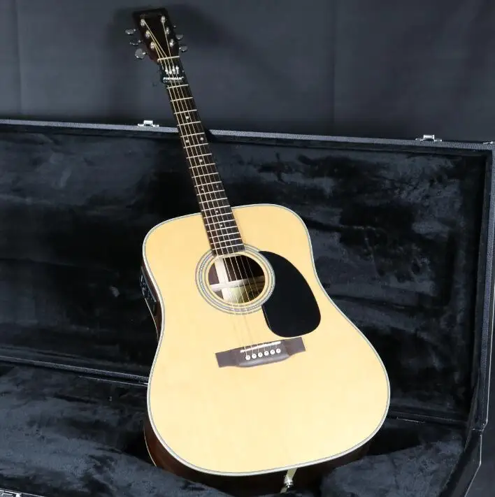 41 ''D стиль c-28 Акустическая Электрогитара Fishman EQ твердый топ гриф из красного дерева Гровер тюнер