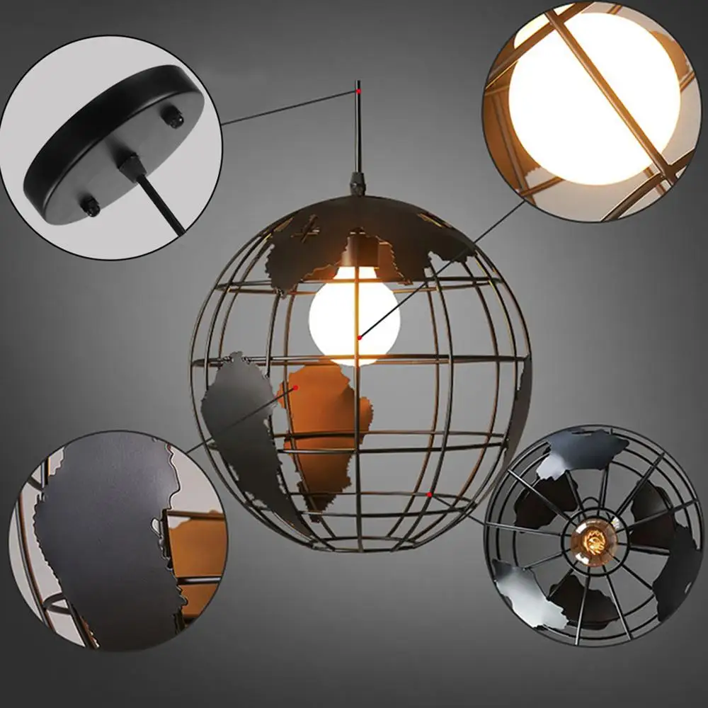 Креативные заземляющие люстры в стиле ретро Лофт железный шар подвесной