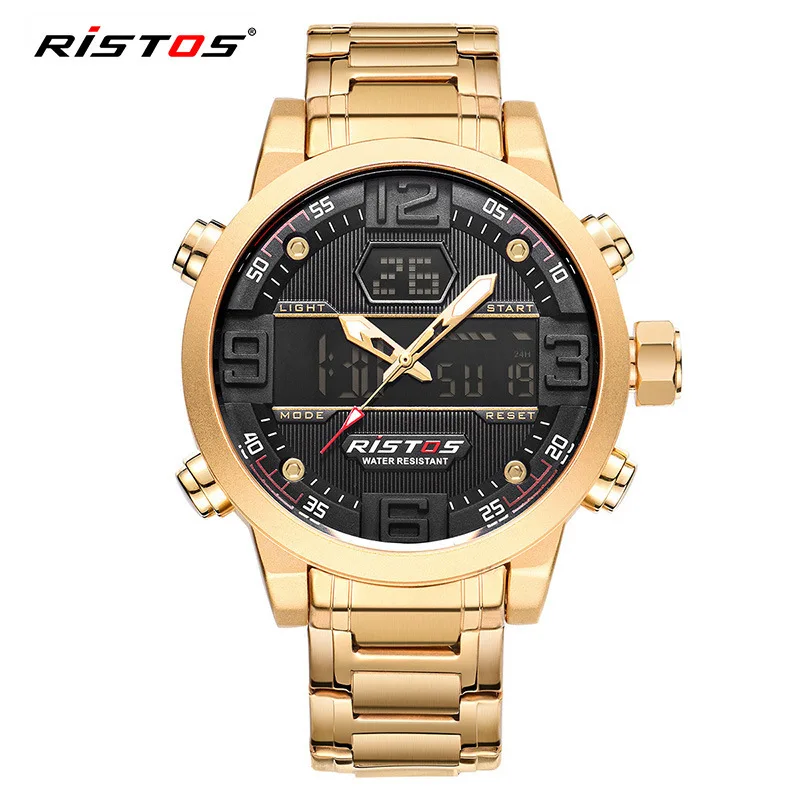 

RISTOS Fashion Sports Waterproof Dual Display Multi-function Electronic Watch