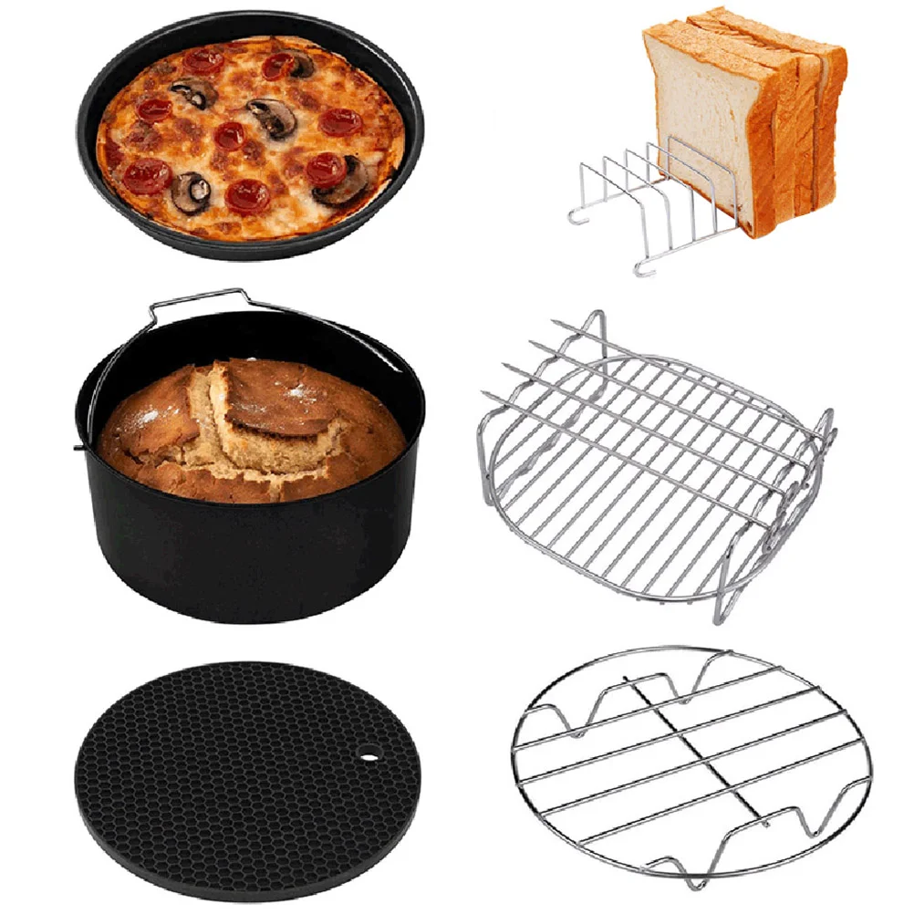 

6 шт. аксессуары для фритюрницы корзина для выпечки торта сковорода для пиццы гриль кухонные инструменты