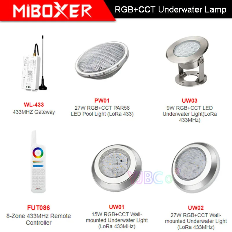 Miboxer 9 Вт/15 Вт/27 Вт RGB + CCT настенная подводная лампа 27 PAR56 Светодиодный светильник