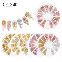 crismo mixed color nail art decoration small irregular shape nails accessories 3d nails accessories in wheel diy manicure tools
