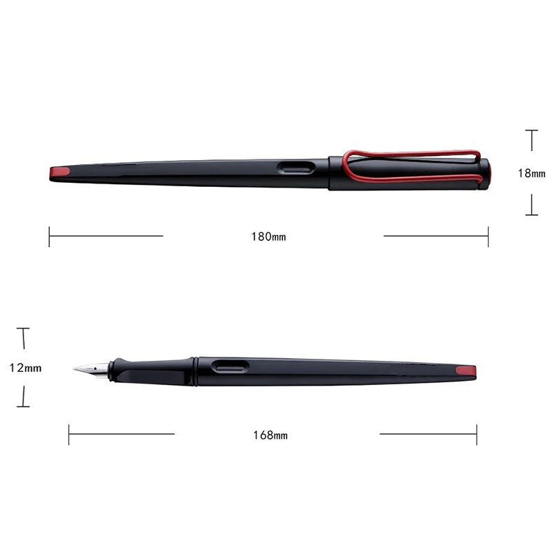 2pcs classic straight link long Fountain pen Red Big Clip Plastic white EF nib Ink Pens for Writing Office Supplies Stationery | Канцтовары