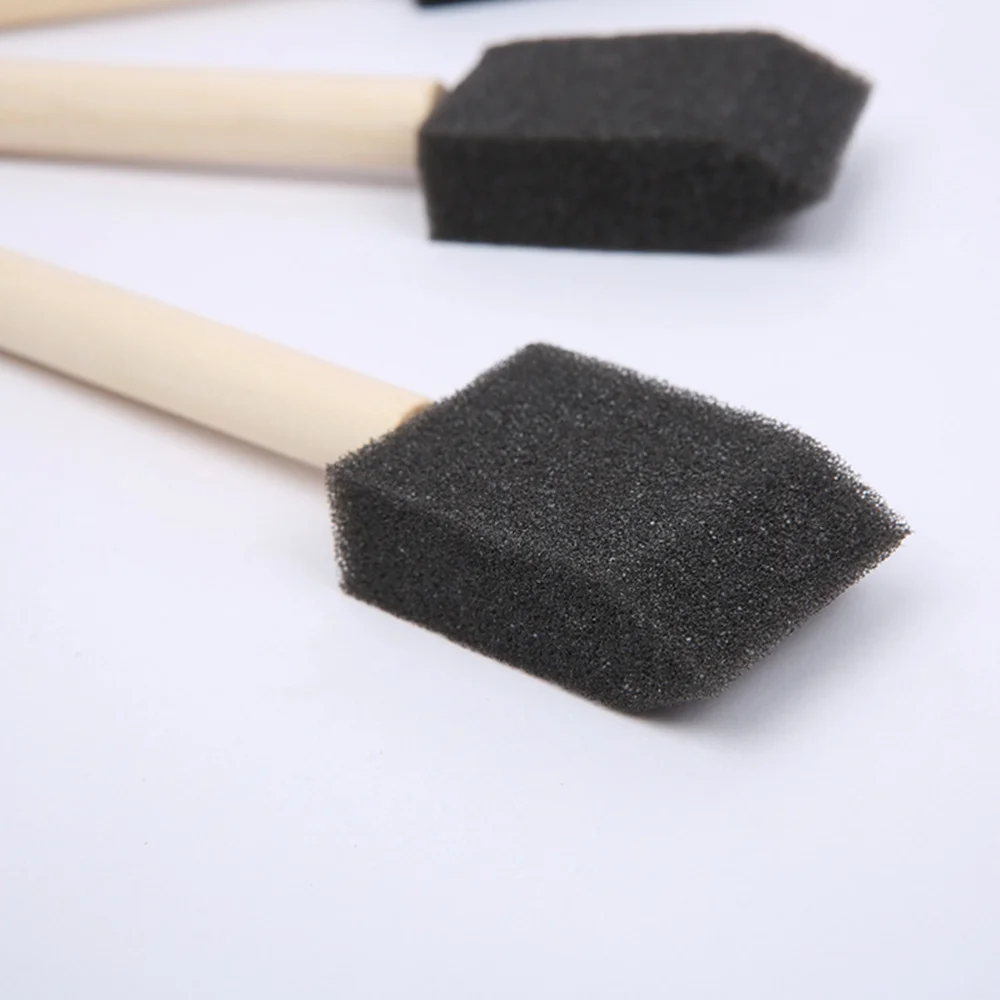 

25 Pcs 1 Inch Sponge Wood Handle Paint Brush Set Lightweight Durable and Used for Acrylics Stains Varnishes Crafts Art