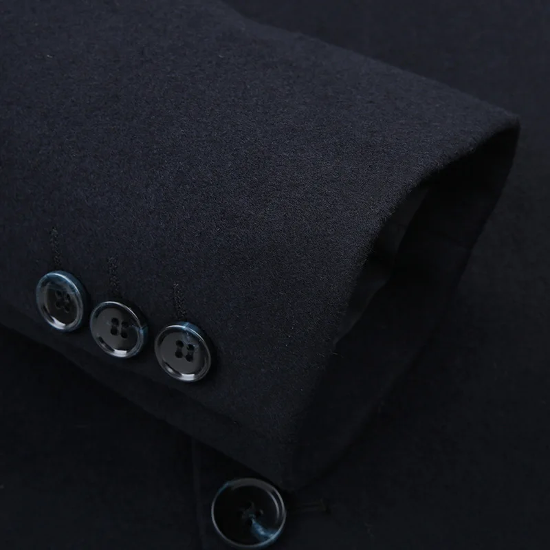 

Autumn and winter thick men's middle aged fat plus size business casual Lapel woolen coat men's coat