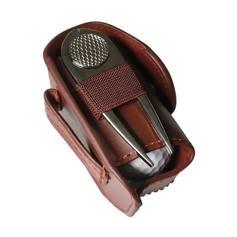 Мини сумка для гольфа из искусственной кожи с зажимом и шариками|Обучение гольфу|