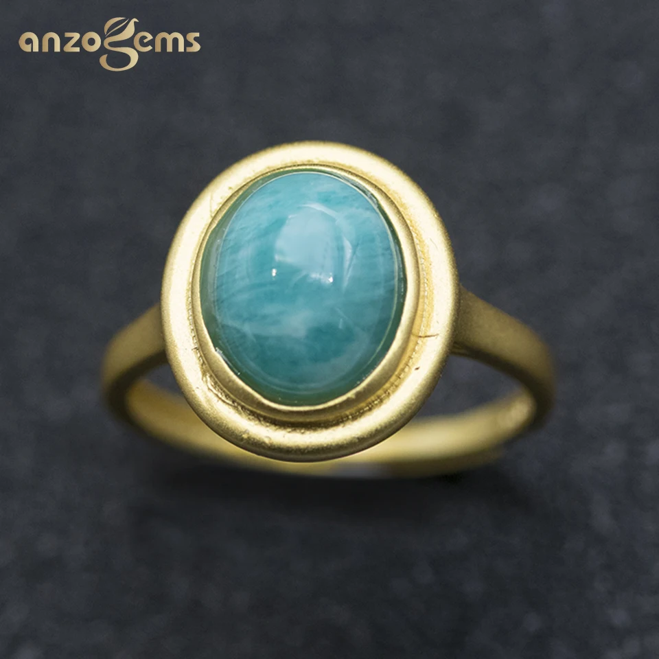 Женское кольцо из серебра 925 пробы с кабошоном 9 х7 мм|Кольца| |