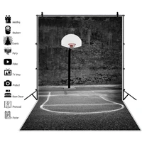 laeacco dark grunge deserted basketball court stand basketball match sport photo background photography backdrop for photostudio