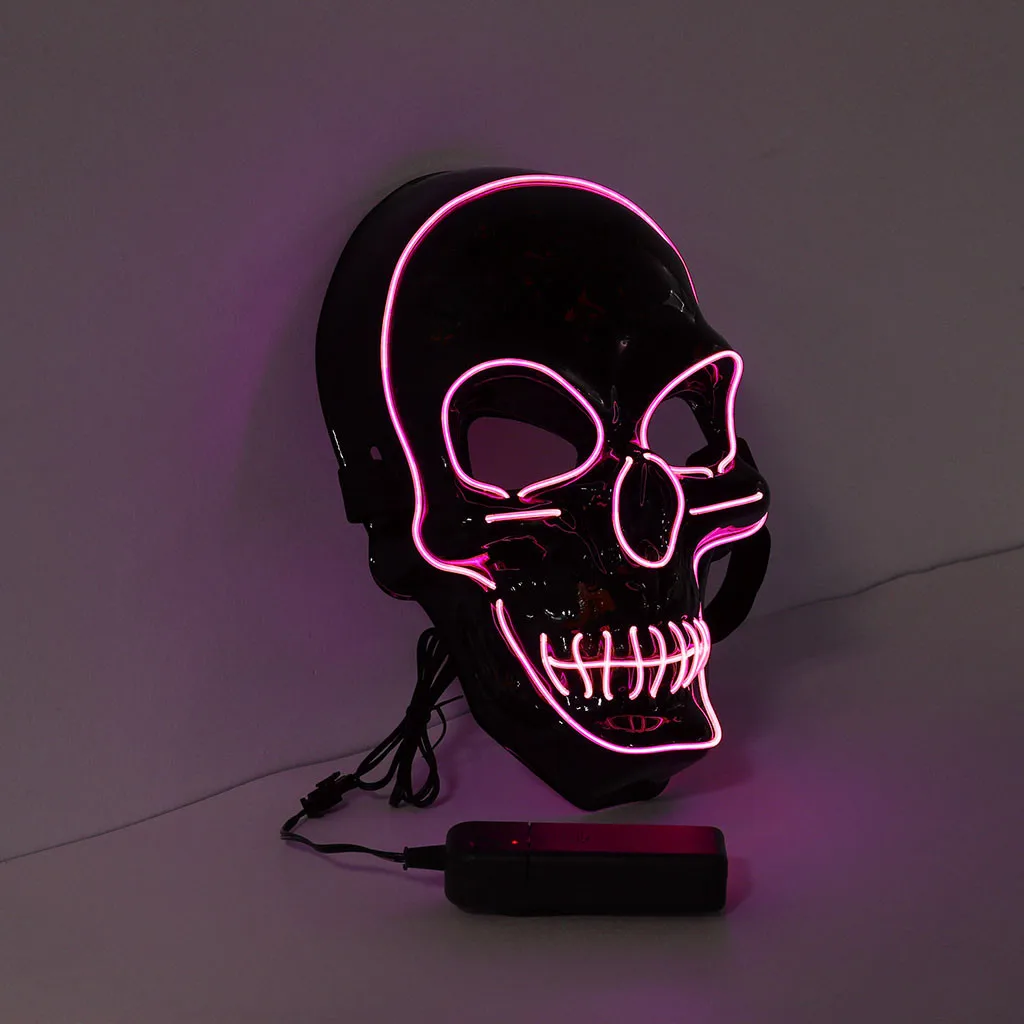Маска на Хэллоуин меняющая цвет светящаяся маска светодиодная подсветка