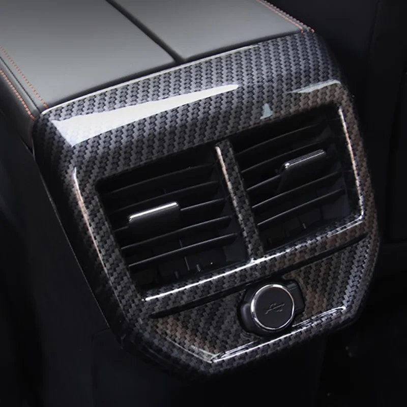 

Carbon Fiber Armrest Rear Air Conditioner Vent Cover Trim AC Outlet Panel Frame for Peugeot 3008 GT 4008 2017+