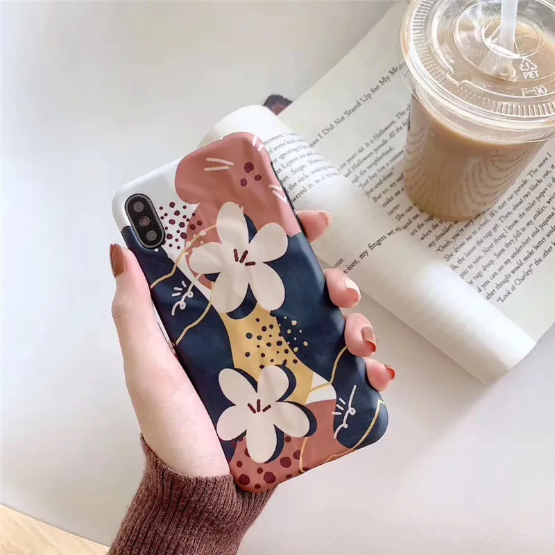 Винтажный чехол для телефона с цветочным рисунком iphone XS MAX XR X 6 6s 7 8 plus окрашенная