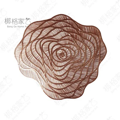 

New Hot PVC Placemats Non-slip Dining Table Bowl Mats Kitchen Accessories Coaster Cup Wine Tableware Mat Decoration Gold 2021