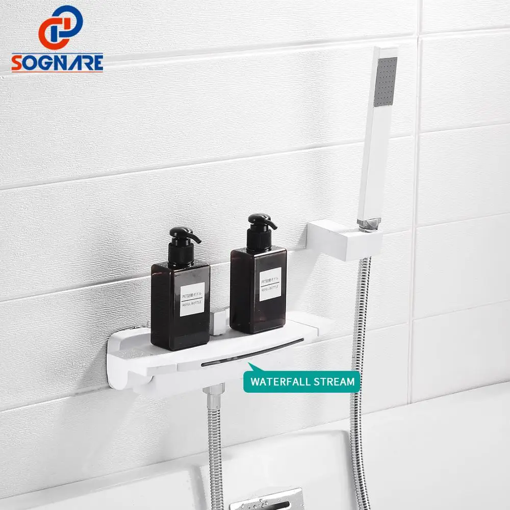 Набор для ванной комнаты SOGNARE белый смеситель ванны душа скрытый водопад |