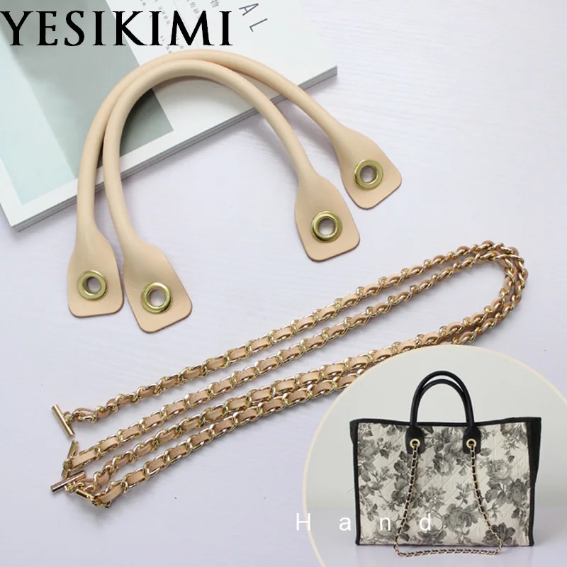 

1 Set DIY Replacement Bag Accessories For Luxury Bags Genuine Leather Handle Chain Strap