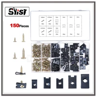 170pcs u clip and self tapping screws assortment m3 m4 m5 m6 metal retainer u style clip on nut and bolt kit for securing wires